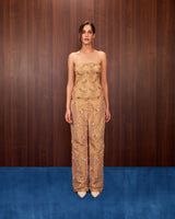 Embroidered Taffeta Pants