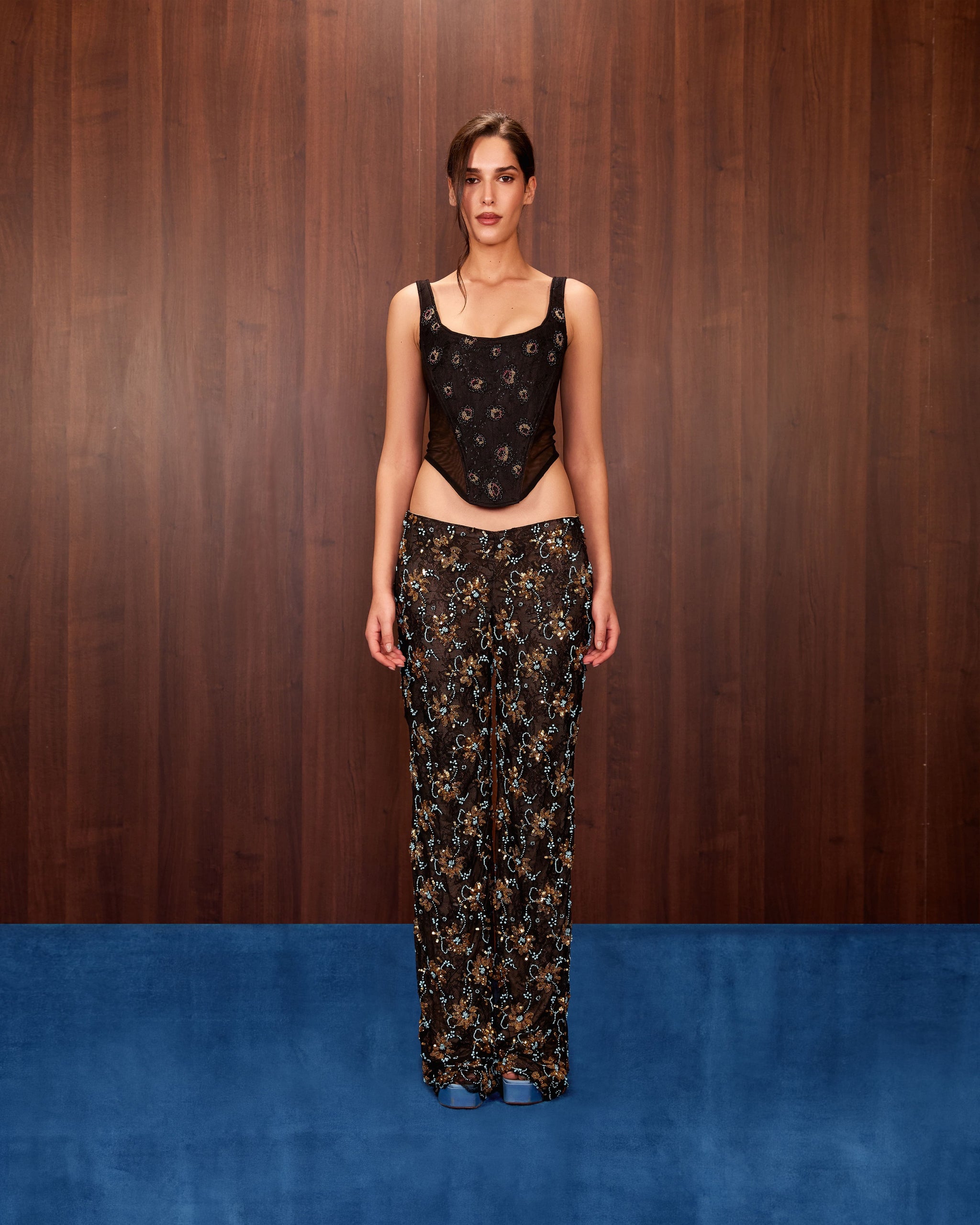 Embroidered Flared Pants