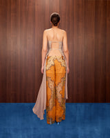 Embroidered Sheer Panel Pants