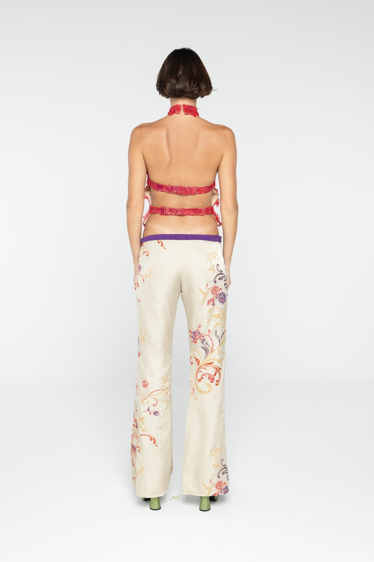 Red Slip Halter Top