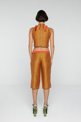 Saffron Taffeta Embroidered Set