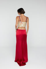 Scarlet Satin Slip Skirt