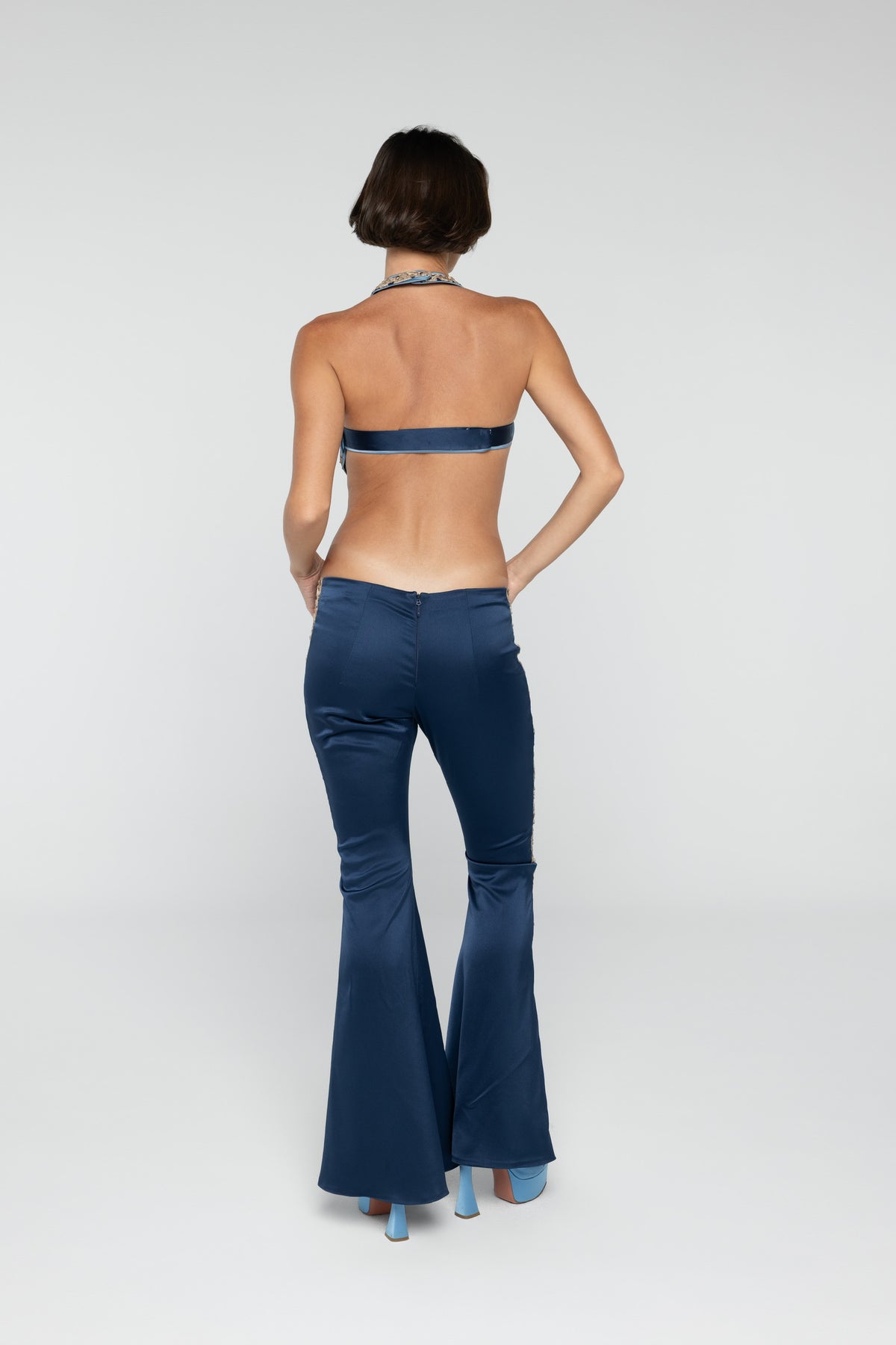 Blue Ash Embellished Halter
