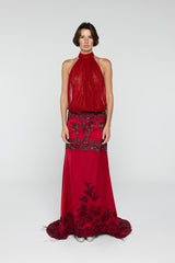 Burgundy Slip Gown