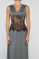 Silver Wool & Lace Maxi