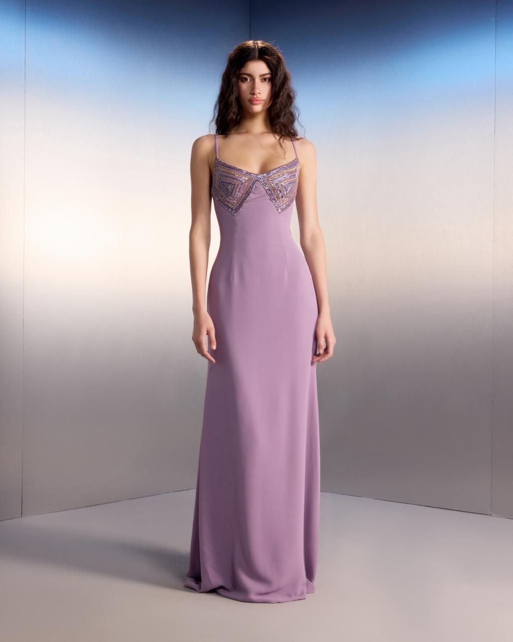 Lilac Beaded Gown