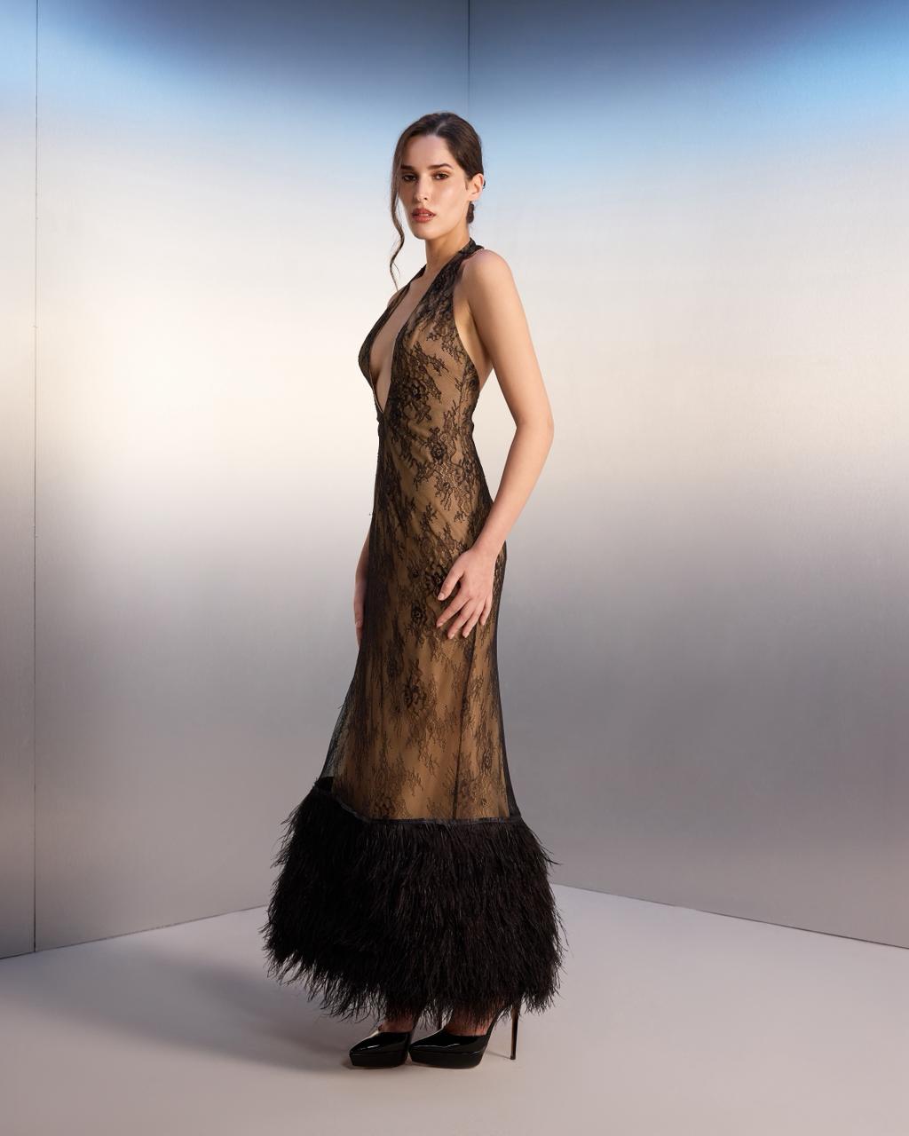 Plunge Lace Midi